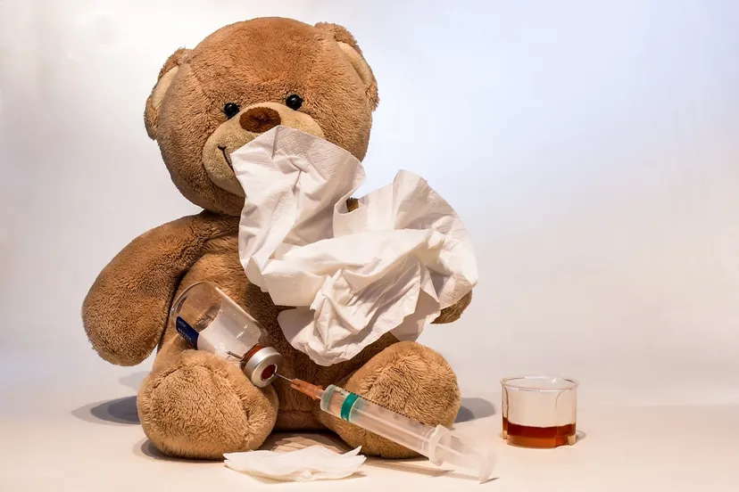 cold flu ill syringe flu vaccination vaccinate make provisions pension 1283009jpgd teddybeer umcg kind teddybear