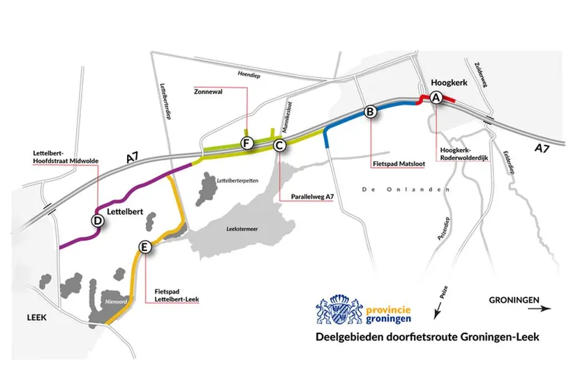 doorfietsroute groningen leek