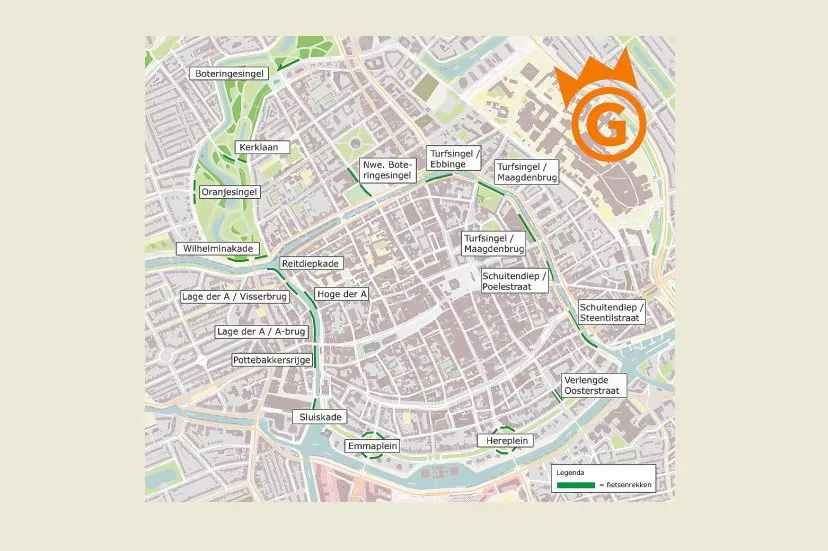 fietsenrekken koningsdag