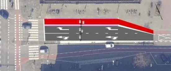 fietsers krijgen aparte strook op overwinningsplein