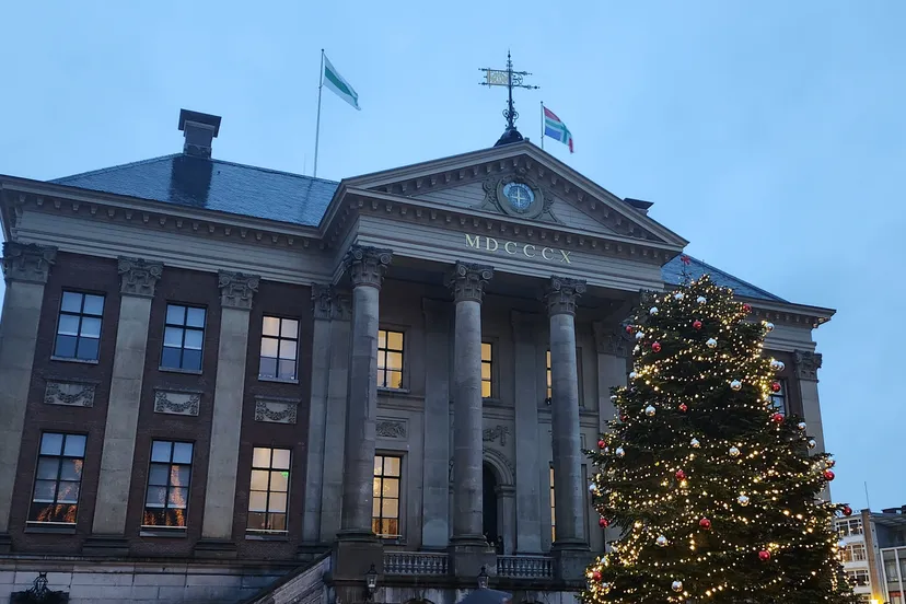 grote markt kerstboom somber