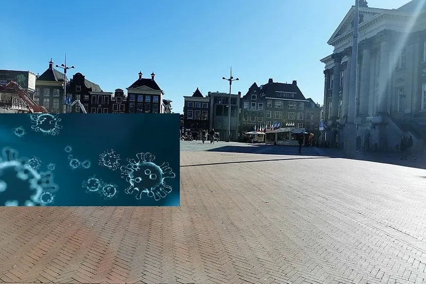 grote markt samen met coronavirus