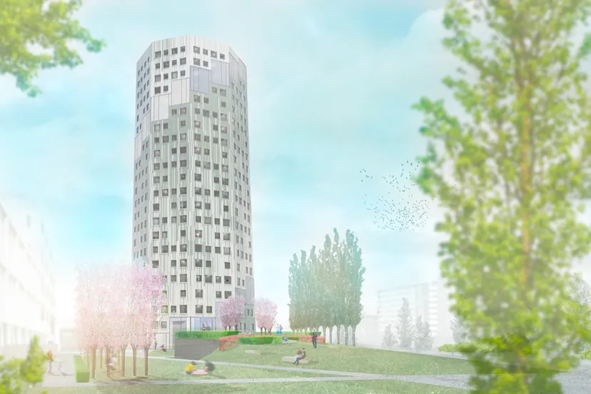 impressie woontoren bedumerweg