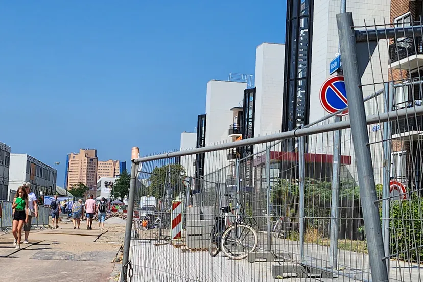 maaslaan tijdens de werkzaamheden