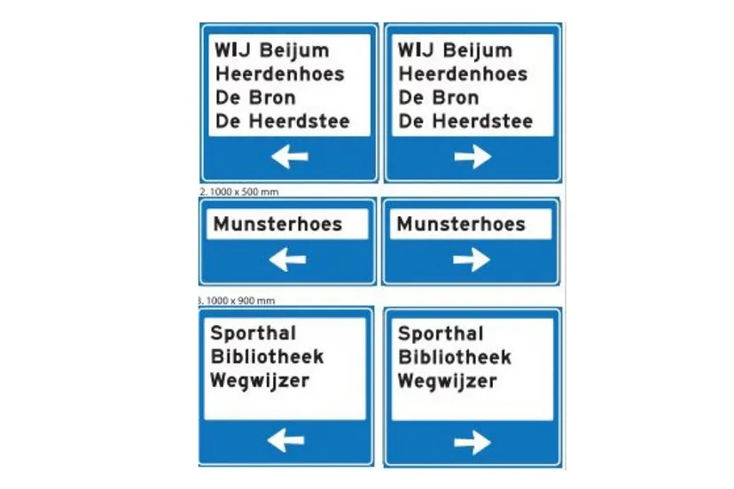 nieuwe wijkborden in beijum