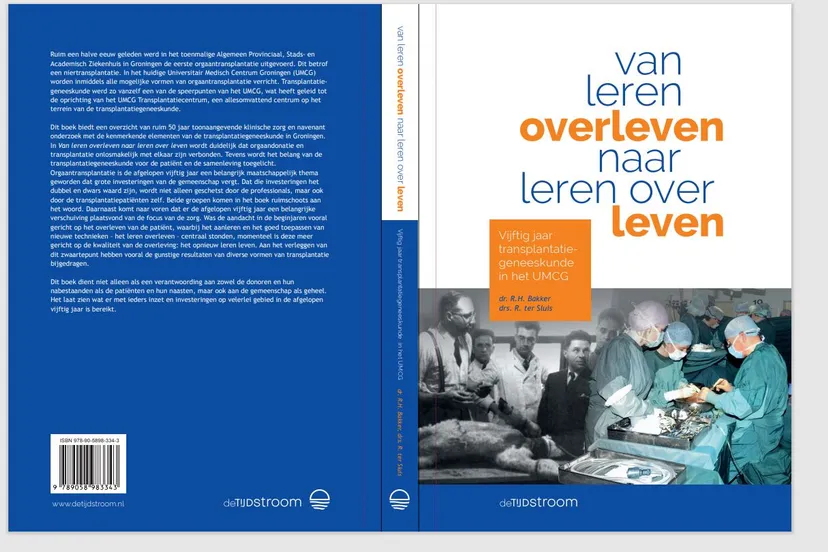 omslag van het boek umcg ver ruim 50 jaar transplantatiegeneeskunde in umcg