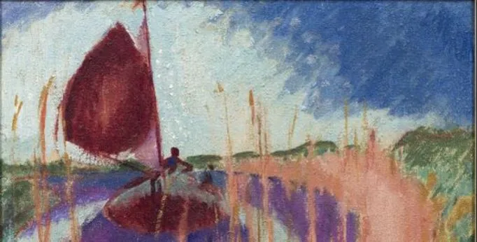 schip met rood zeil 1926 detail jan altink