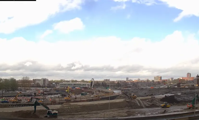 screenshot van webcam op julianaplein via aanpak ring zuid youtube