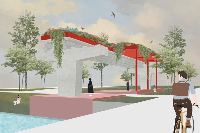 geheugenpaviljoen 3 straatperspectief geheugenpaviljoen