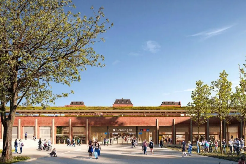 Impressie zuidzijde station Groningen