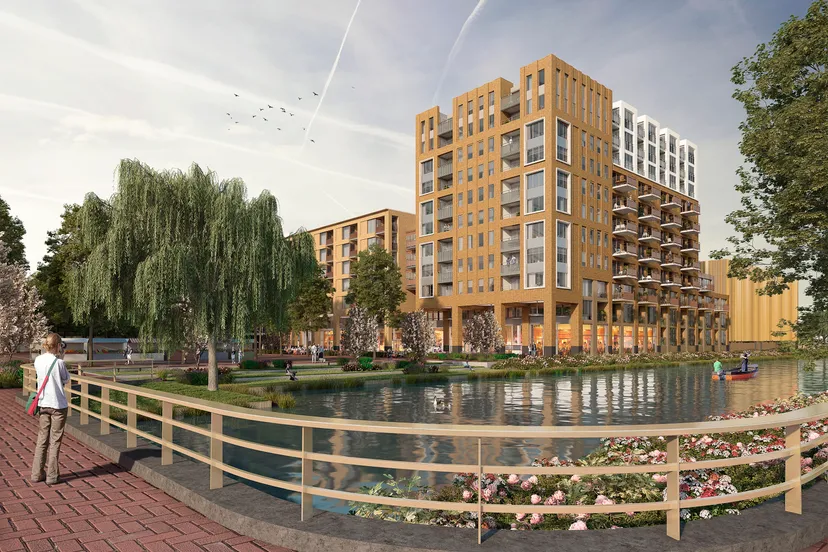 appartementengebouw vanaf de californibrug beeldrecht am