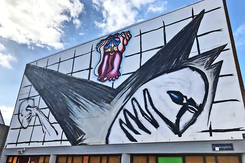 muurschildering doelenplein