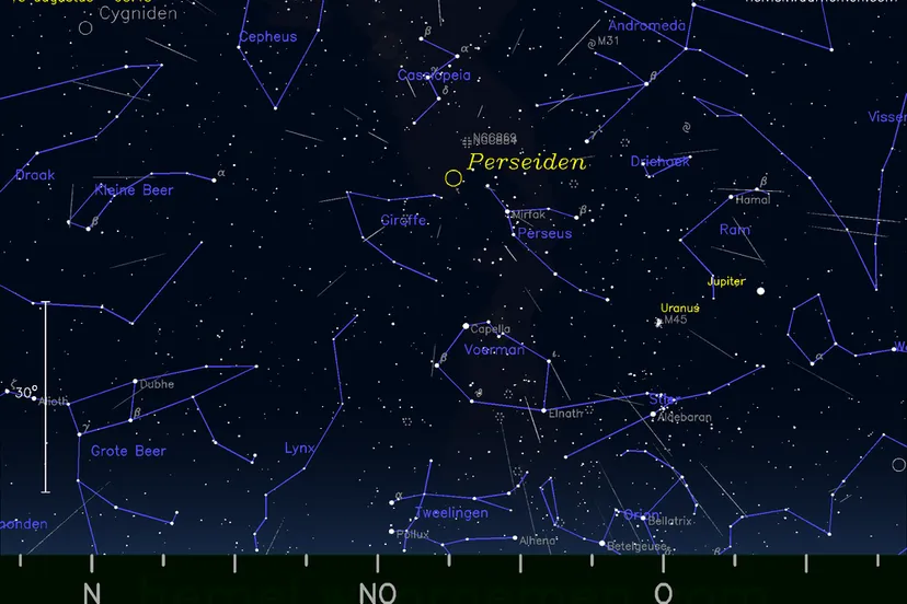 perseiden 2023 hemelkaart 1