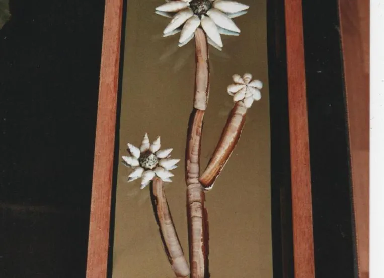 schelpenschilderij zweedse bloem