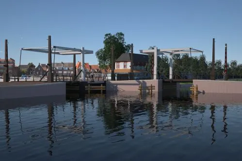 bruggen haven dolfinariumbrug waterfront stadswerven gemeente