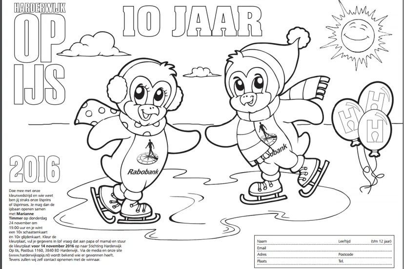 kleurplaat harderwijk op ijs 2016