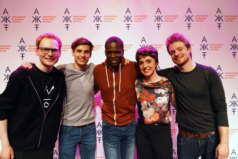 finalisten vlnr michel tim glodi lugungu selma visscher en lars visscher