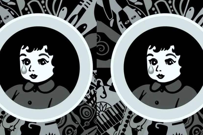 dubbellogo huilende pinkpop