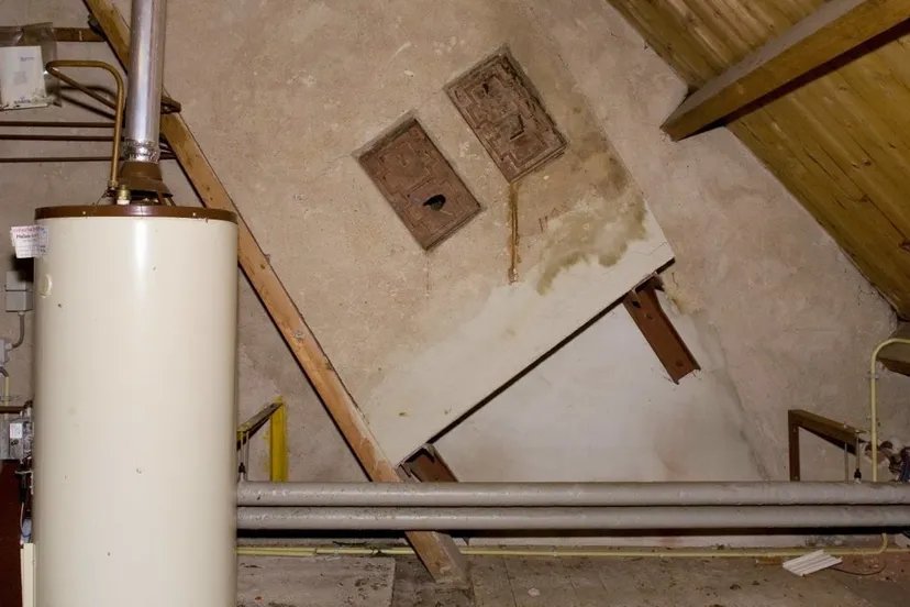 interieur zolder met schoorsteen en cv ketel coevorden 20422225 rce