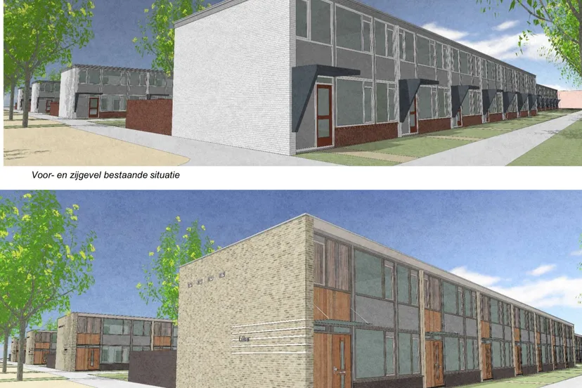 gevelrenovatie bestaande situatie voor en zijgevel 1