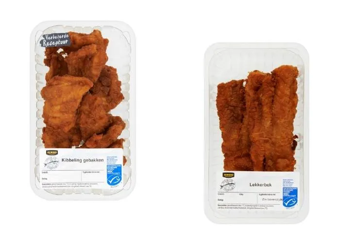 jumbo belangrijke veiligheidswaarschuwing gebakken kibbeling en lekkerbek