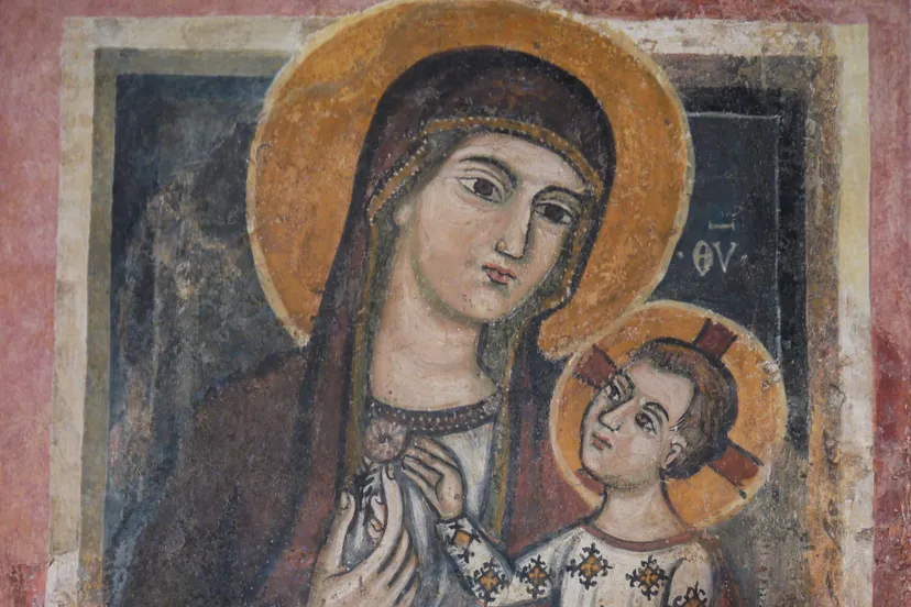 moeder gods met kind uit de kerk santa maria della croce casaranello ca 1300 1