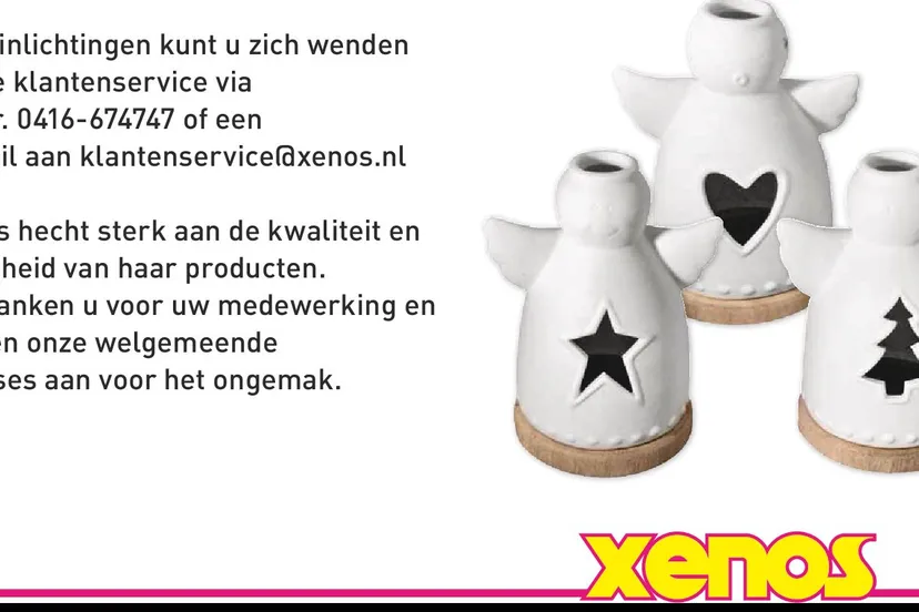 poster veiligheidswaarschuwing theelichthouder xena