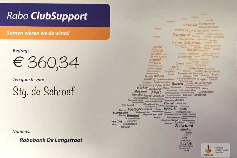 rabo clubsupport cheque