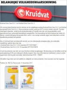 recall kruidvat extra care zuigelingenvoeding 226x300