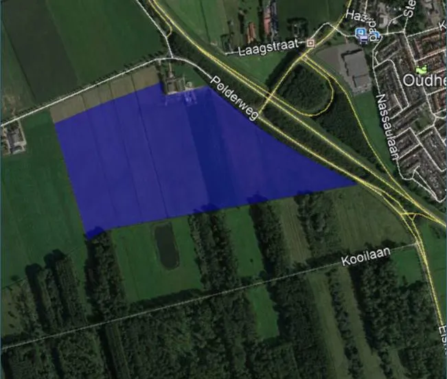 schets zonnepark blauw