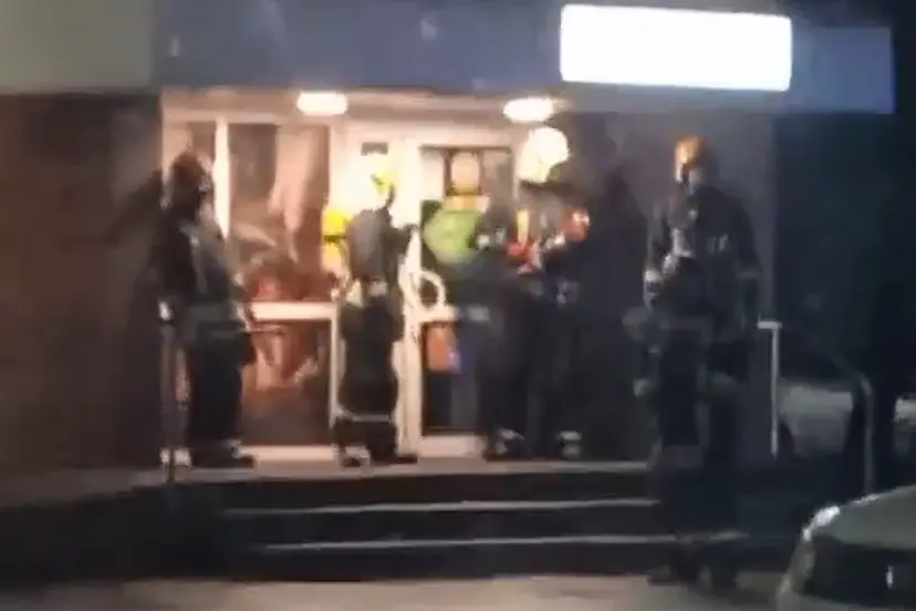 gaisras iki parduotuveje