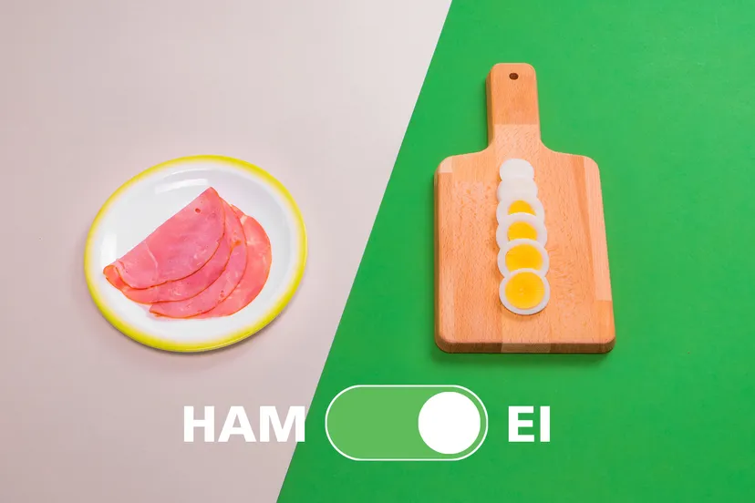 eetwissel ham ei