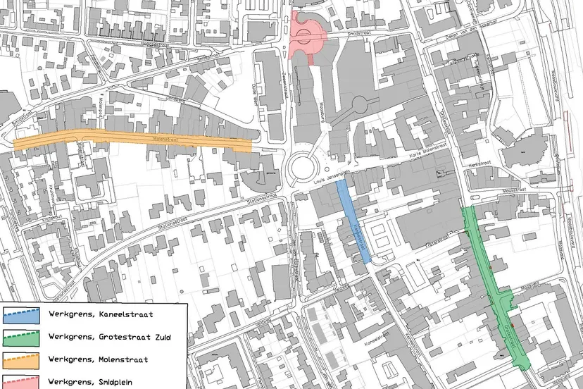 overzichtskaartje herinrichting centrum cuijk