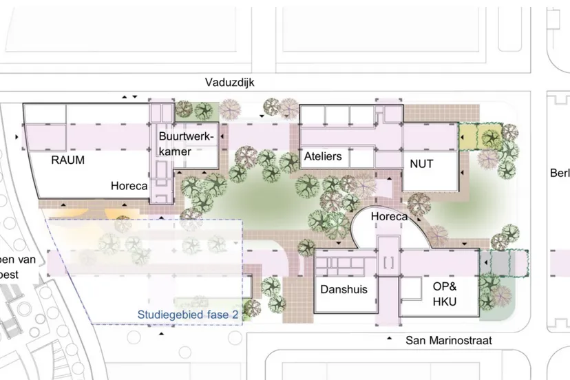 plattegrond schetsontwerp cultuurcluster berlijnplein