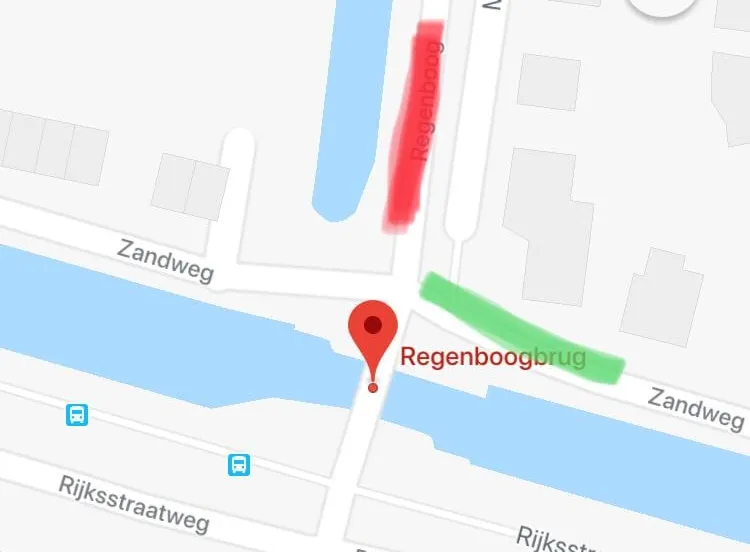 aanrijding regenboogbrug