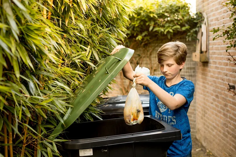 afval in groene container