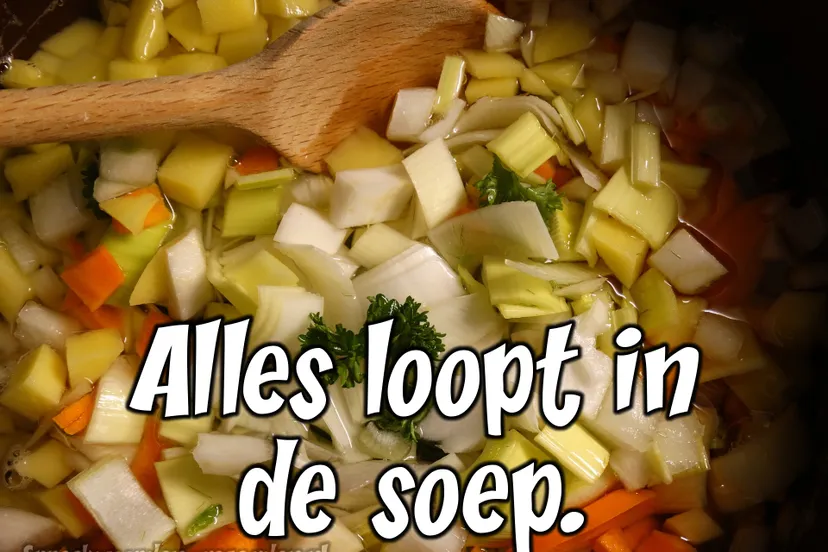 alles loopt in de soep