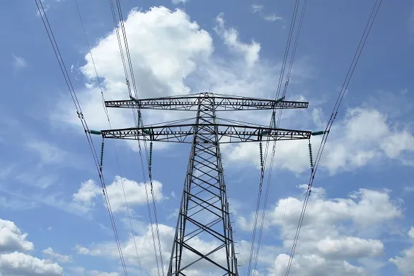 electrischiteitsmast over morgen