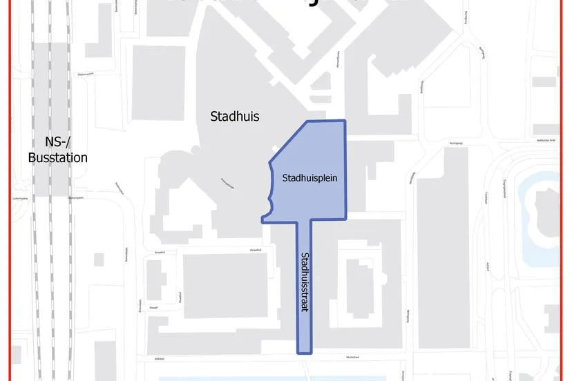 overzichtskaart vrijmarkt stadshart lelystad