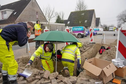 werken aan elektriciteitsnet liander