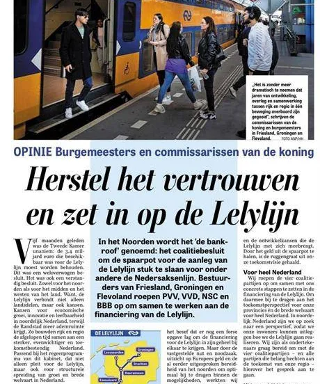 lelylijn onmisbaar voor lelystad en nederland gem lelystad