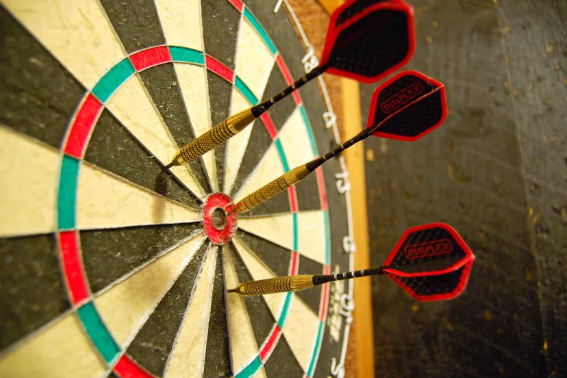 darts in a dartboard
