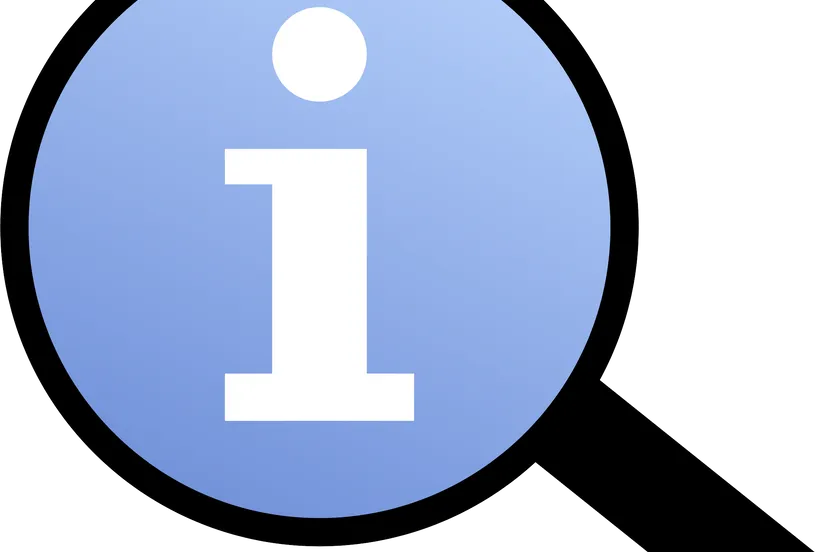 information magnifier icon