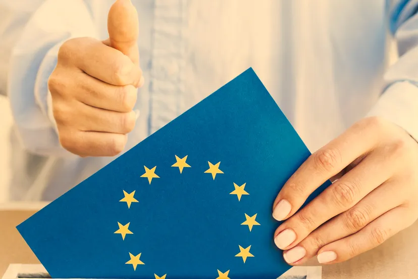 man approving his choice election close up