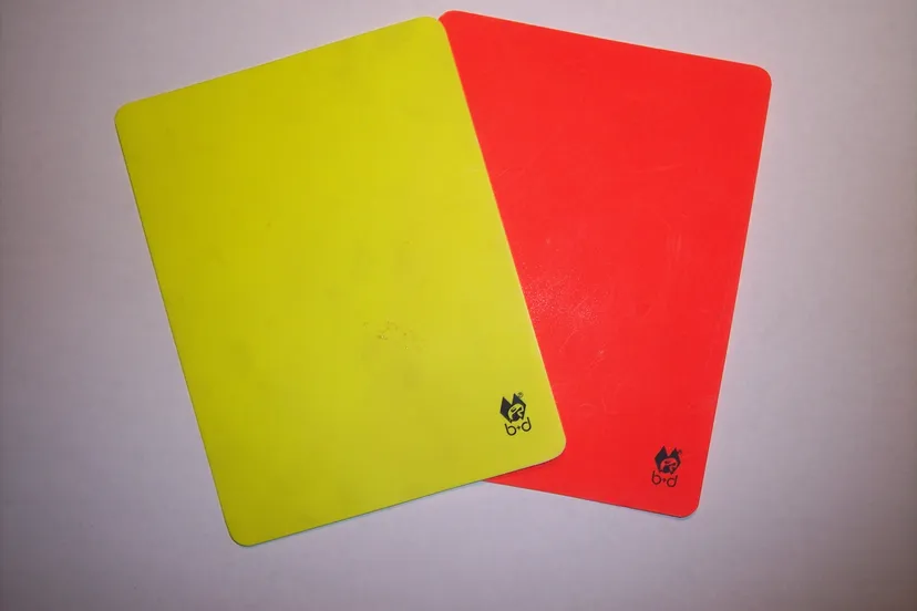 rot und gelb fuc39fball red and yellow card soccer