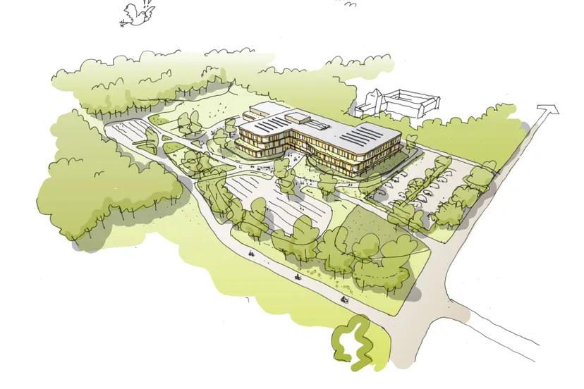 BDG Architecten - Artist impression in vogelvlucht