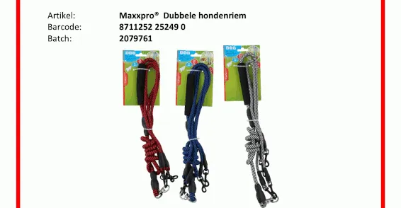 recall aie maxxpro dubbele hondenriem sep2023 e1693586213962