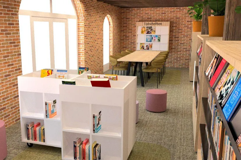 Anne-Marie Berns (interieurarchitect).impressie nwe jeugdafdeling bibliotheek Tabakschuur