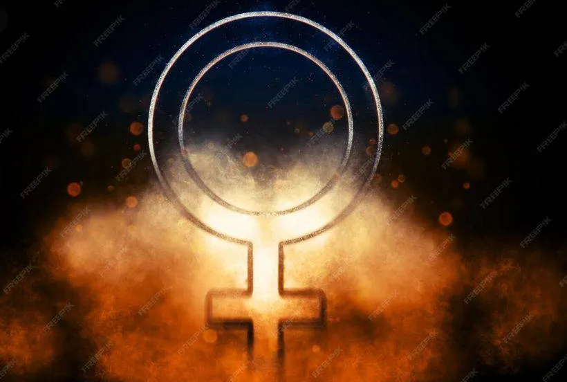 Vrouwelijk symbool vrouwenteken geslachtssymbool blauw symbool.FreePik