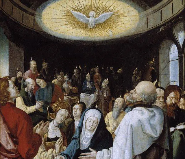 Pinksteren.Atelier Lucas van Leyden, tweede kwart 16e eeuw